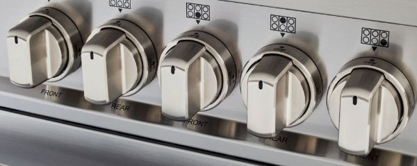 Bertazzoni Master 90cm Dual Fuel Single Oven Range Cooker in Stainless Steel_Knobs