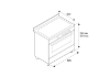 Bertazzoni Master 90cm Induction Single Oven Range Cooker in Matt Bianco_Dimensions