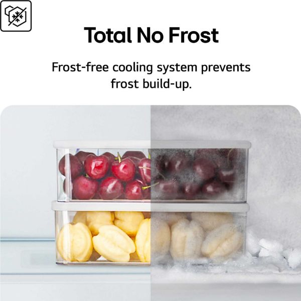 LG GBBSJ2CCPY 375L Freestanding Fridge Freezer in Silver_total no frost