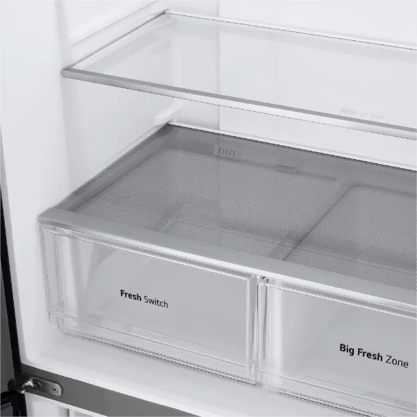 LG GMM41MSBEM 474L American Style Multi Door Fridge Freezer in Silver_drawers
