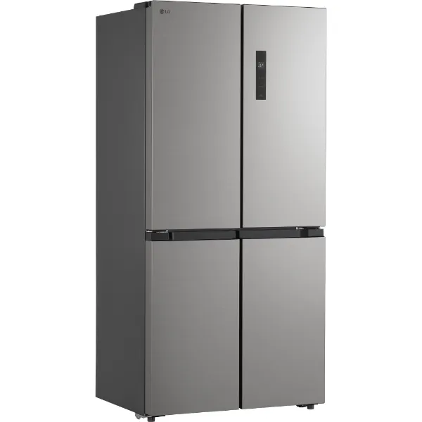 LG GMM41MSBEM 474L American Style Multi Door Fridge Freezer in Silver_angled view