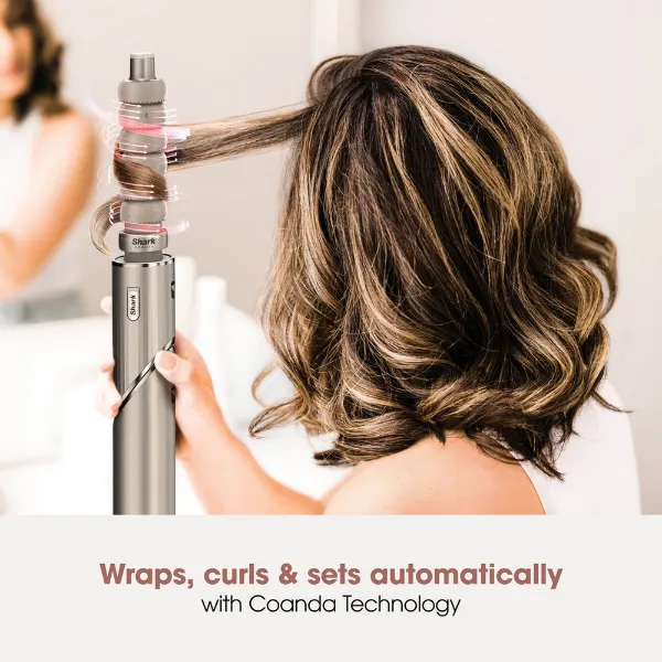 Shark HD426SLUK FlexStyle Air Styler & Hair Dryer for Straight & Wavy Hair - 3 Attachments - Stone_wraps, curls and sets automatically