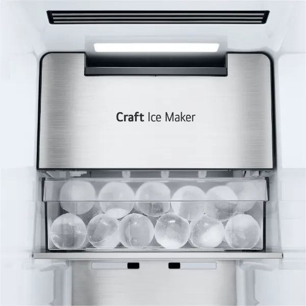 LG GSXE90BSDD 628L InstaView™ Side-By-Side Fridge American Style Freezer in Brushed Steel_craft ice maker