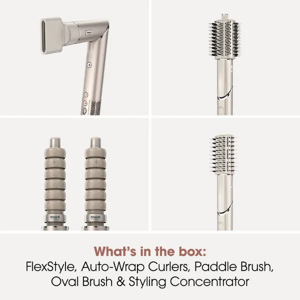 Shark HD436SLUK FlexStyle Air Styler & Hair Dryer for Straight & Wavy Hair - 4 Attachments - Stone_box contents