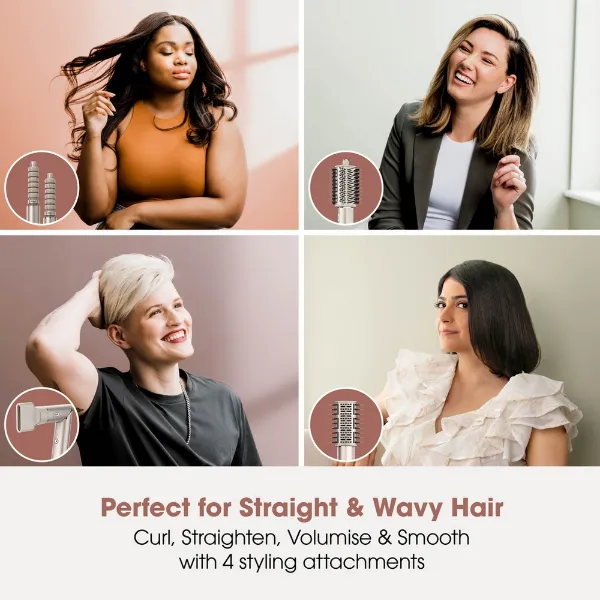Shark HD436SLUK FlexStyle Air Styler & Hair Dryer for Straight & Wavy Hair - 4 Attachments - Stone_straight or wavy hair