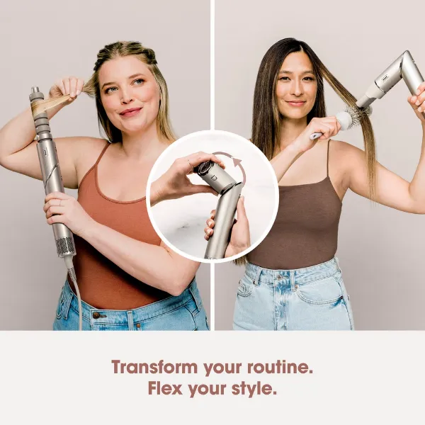 Shark HD436SLUK FlexStyle Air Styler & Hair Dryer for Straight & Wavy Hair - 4 Attachments - Stone_flex your style