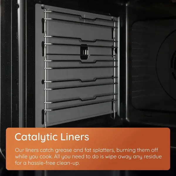 Hotpoint HDG6GDCB1 60cm Gas Double Cooker with Glass Lid - Black_catalytic liners