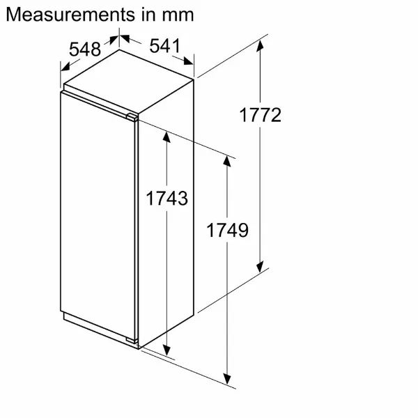 Bosch KIR81VFE0G Built-in fridge _dimensions