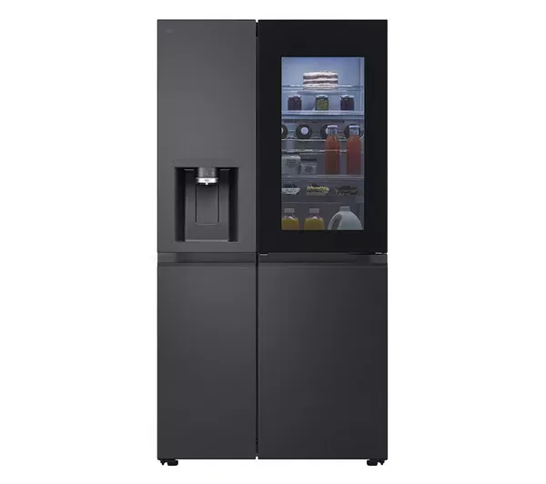 LG GSXE91EVAD 628L InstaView™ Side-By-Side American Style Fridge Freezer in Essence Black Steel_main
