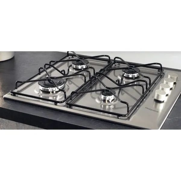 Hotpoint PAN642IX/H 60cm Gas Hob with Side Control in Stainless Steel Inox 