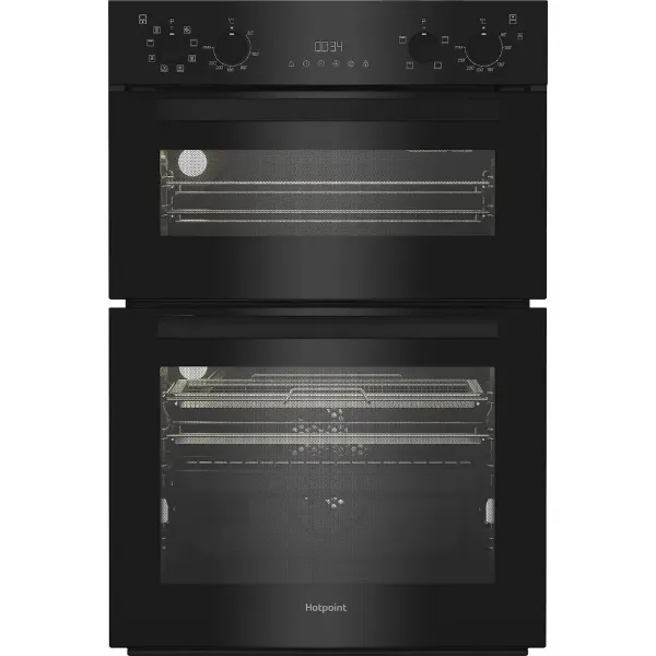 Hotpoint DIH82G1AB 89cm Built In Double Fan Oven with Air Fry and Telescopic Shelf