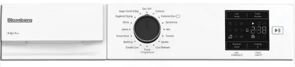 Blomberg LTDIP08310 8kg Integrated Condenser Tumble Dryer - White_programmes