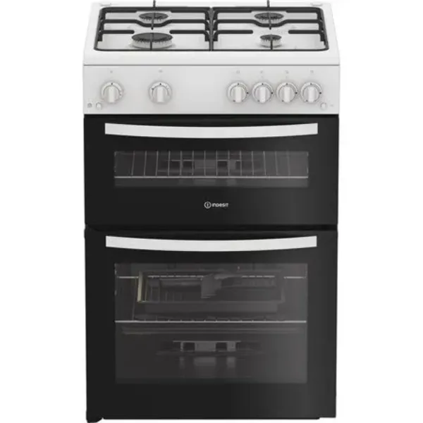 Indesit IDG6GW 60cm Gas Double Cooker - White
