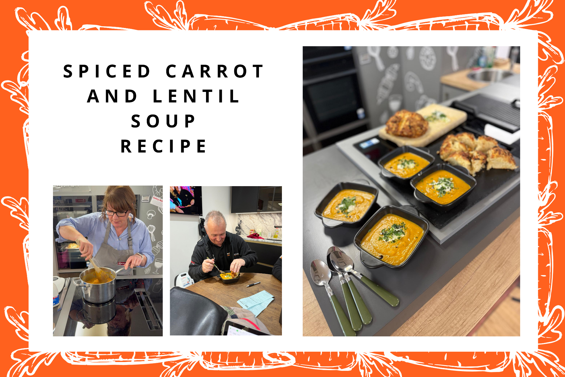 Carrot and Lentil Soup Recipe with Lesley from The Great British Bake Off