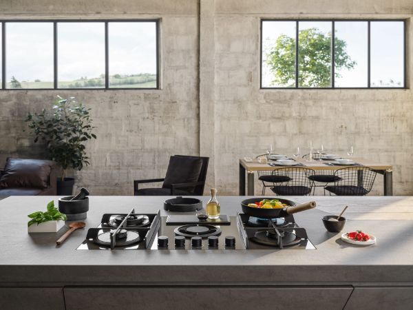 Elica NT-FLAME-EVO-GR NikolaTesla Flame 90cm Venting Gas Hob in Grey