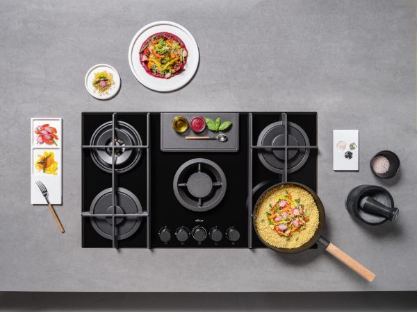Elica NT-FLAME-EVO-GR NikolaTesla Flame 90cm Venting Gas Hob in Grey_hob