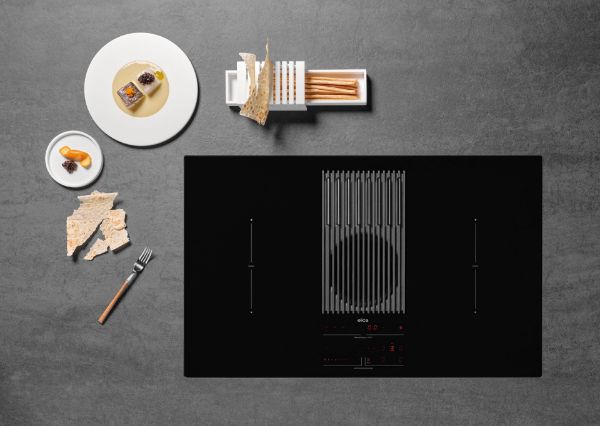 Elica NikolaTesla NT-LIBRA-EVO-BL 80cm Wide Venting Hob in Black_from above