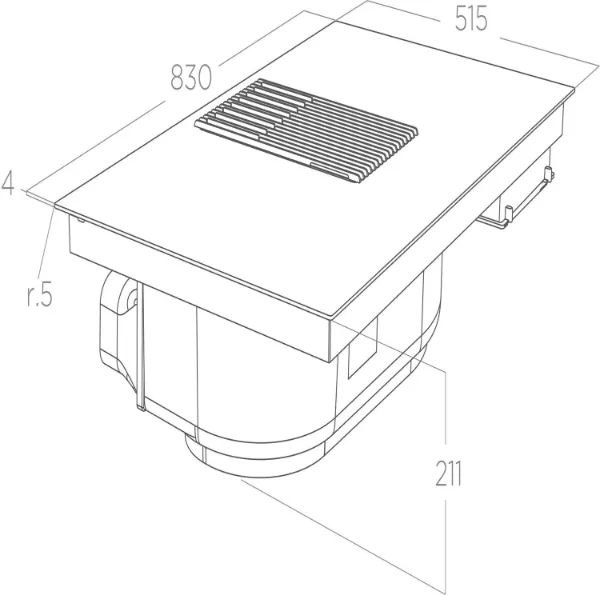 Elica Nikolatesla NT-LIBRA-EVO-WH 80cm Wide Venting Hob in White_diagram