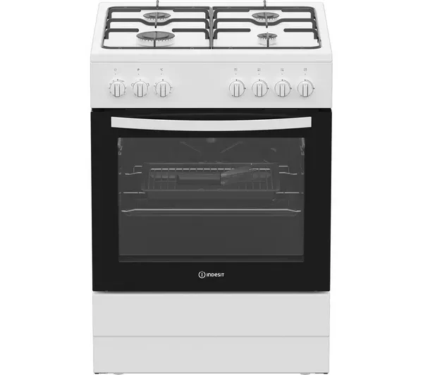 Indesit I6G3PMW/UK 60cm Dual Fuel Single Cooker in White