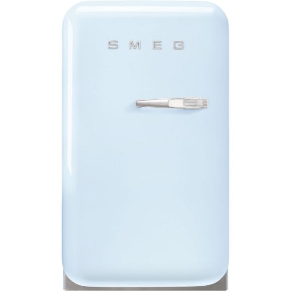 Smeg FAB5LPB6 40cm 50s Style Left Hand Hinged Free Standing Refrigerator In Pastel Blue