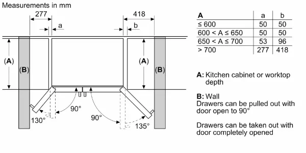 Siemens KA93GAIDP iQ500 American Style Side by Side Freestanding Fridge Freezer in Brushed Steel Anti-fingerprint