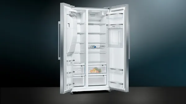 Siemens KA93GAIDP iQ500 American Style Side by Side Freestanding Fridge Freezer in Brushed Steel Anti-fingerprint