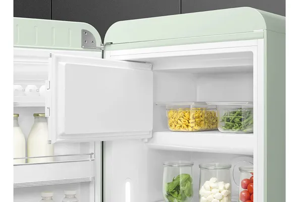 Smeg FAB28LPG6 60cm 50s Style Left Hand Hinged Free Standing Refrigerator In Pastel Green