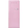 Smeg FAB28LPK6 60cm 50s Style Left Hand Hinged Free Standing Refrigerator In Pastel Pink
