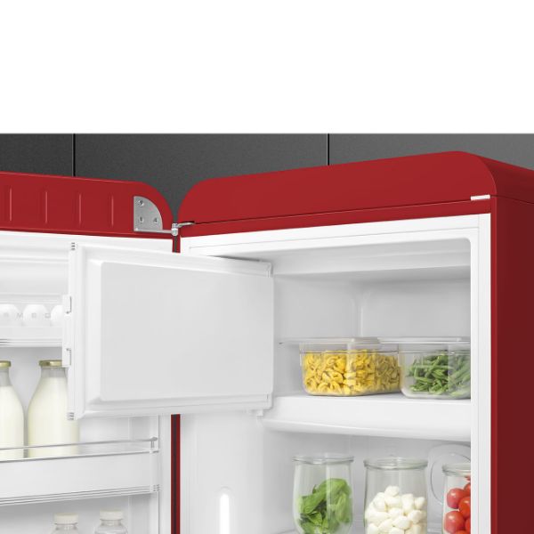 Smeg FAB28LRD6UK 60cm 50s Style Left Hand Hinged Free Standing Refrigerator In Red