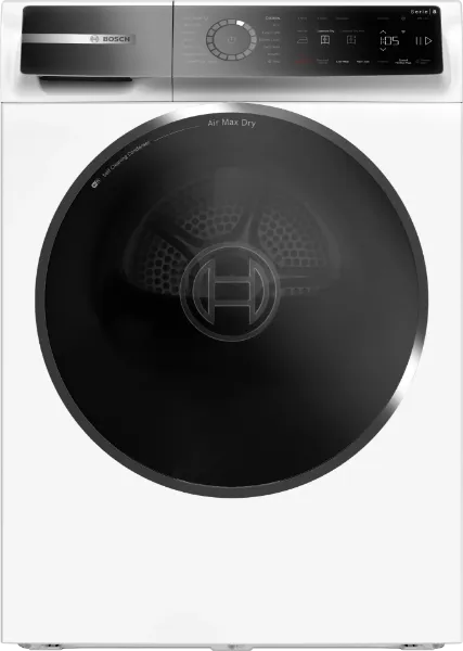 Bosch WRB247C9GB Series 8 9kg Heat Pump Tumble Dryer in White