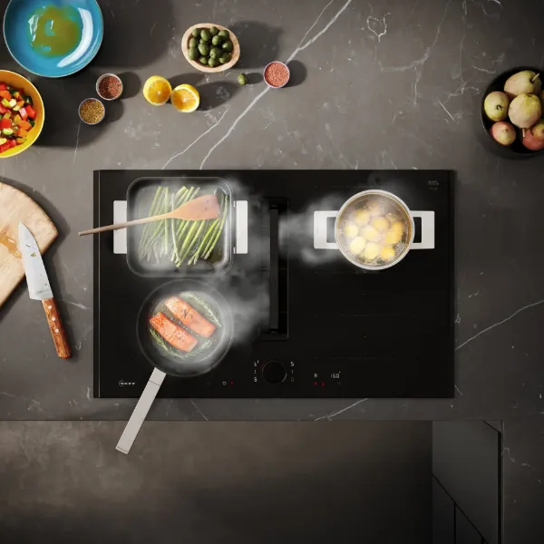 Neff V68YYX4B0 Flex Design 80cm Induction hob with Integrated Ventilation System in Matt Black