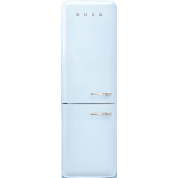 Smeg FAB32LPB6UK 60cm 50's Style Fridge Freezer Left Hand Hinge in Pastel Blue
