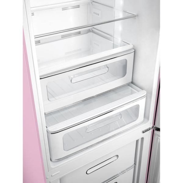 Smeg FAB32RPK6UK 60cm 50s Style Fridge Freezer Right Hand Hinge In Pink