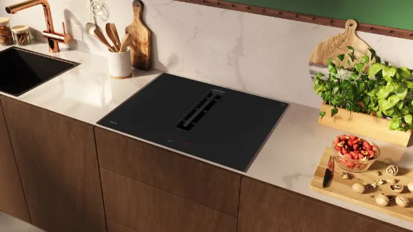 Neff V57YHQ4C0 Flex Design 70cm Induction Hob with Integrated Ventilation System in Black