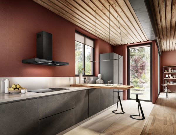Elica ADELE-AT-BLK-90 90cm Wide Wall Mounted Cooker Hood in Black