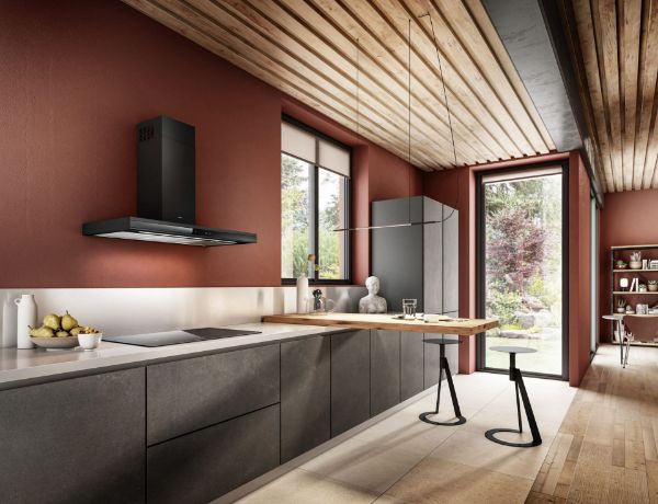 Elica ADELE-AT-BSS-60 60cm Wide Wall Mounted Cooker Hood in Black Glass/Stainless Steel