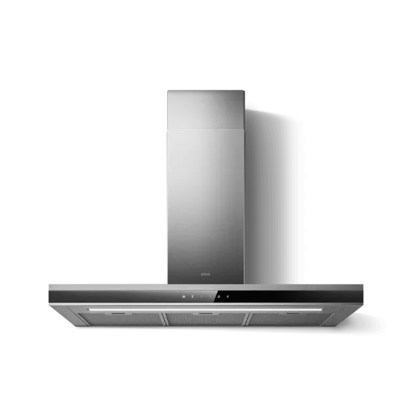 Elica ADELE-AT-BSS-90 90cm Wide Wall Mounted Cooker Hood in Stainless Steel/Black Glass