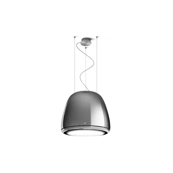 Elica DIVA-HM 50cm Suspended Island Hood in Heavy Metal Polished Stainless Steel