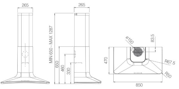 Elica DOLCE-TAUPE 85cm Wall Mounted Cooker Hood in Taupe