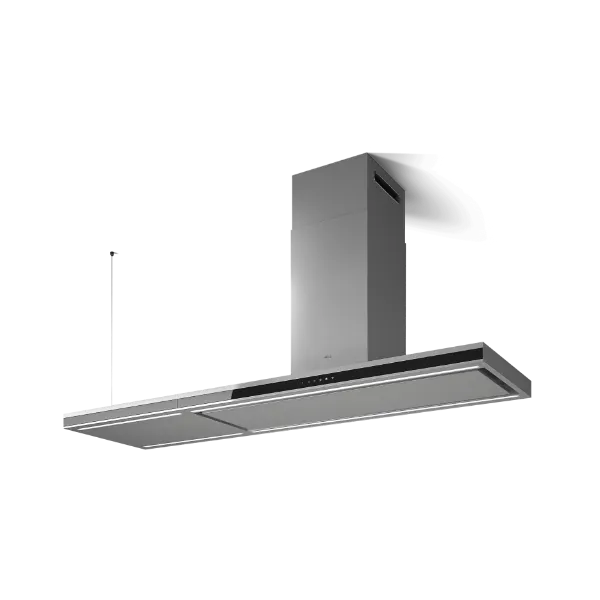 Elica ELEM-IS-BLSS180 Element Island 180cm Island Cooker Hood in Black and Stainless Steel