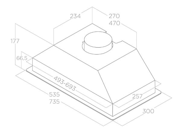 Elica ERA-STD-60 Era Std 55cm Canopy Cooker Hood in Grey 