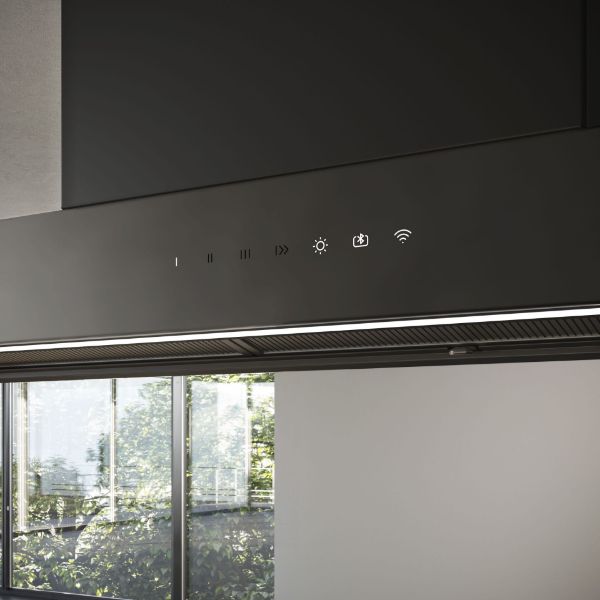 Elica HAIKU-DRY-B-60 Haiku Dry 55cm Chimney Cooker Hood in Black 