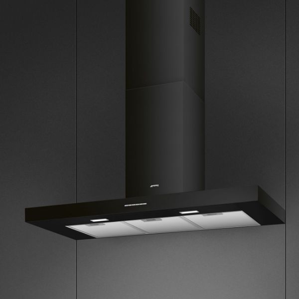 Smeg KBT100BL 100cm Universal Chimney Cooker Hood in Black