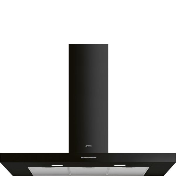 Smeg KBT110BL 110cm Universal Chimney Cooker Hood in Black