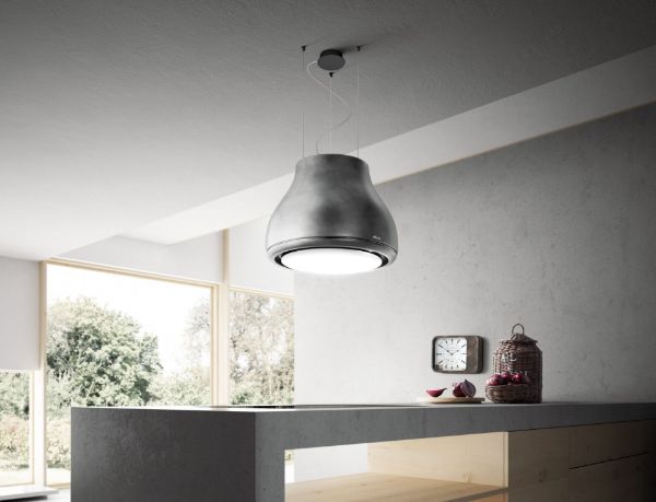 Elica SHINING-IRON 50cm Ceiling Mounted Pendant Cooker Hood - Cast Iron Effect