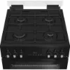 Hotpoint HTG6GDCB1 60cm Gas Twin Cooker with Glass Lid in Black