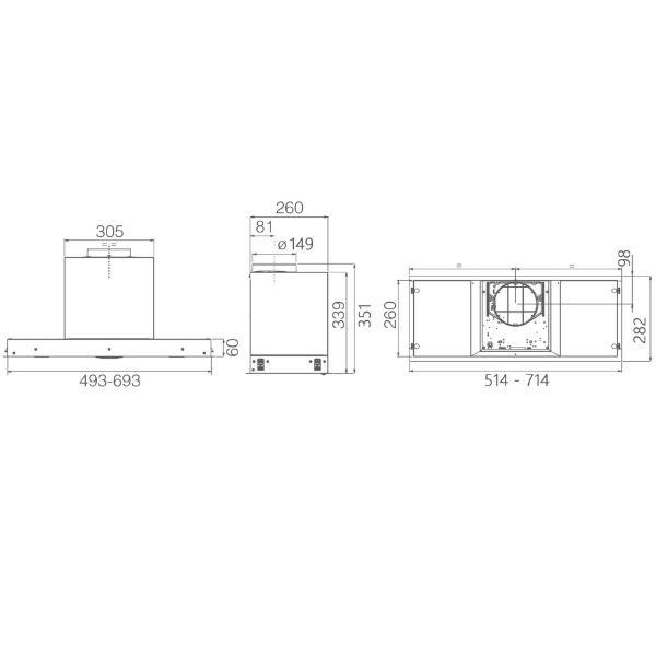 Elica SLK-ADV-PLS-S80 Sleek Advance Plus 80cm Canopy Hood in Stainless Steel