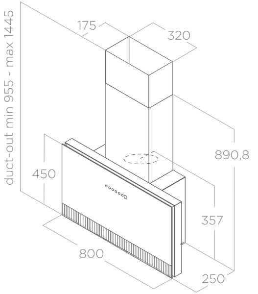 Elica SUPER-PLAT-AT-BLK Super Plat 80cm Wall Mounted Cooker Hood in Black