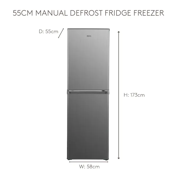 Haden HK240IX 55cm 60/40 Freestanding Fridge Freezer in Inox