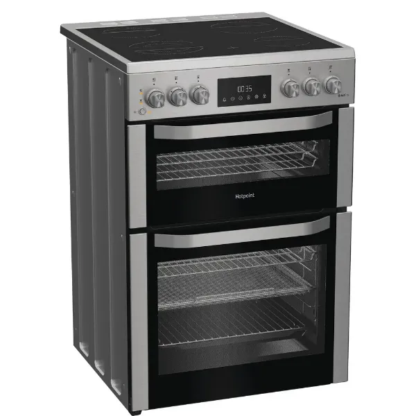 Hotpoint HDE6VDCASX 60cm Electric Double Cooker with Air Fry in Stainless Steel
